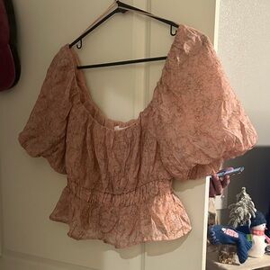 Astr Blush Puff Sleeve Blouse